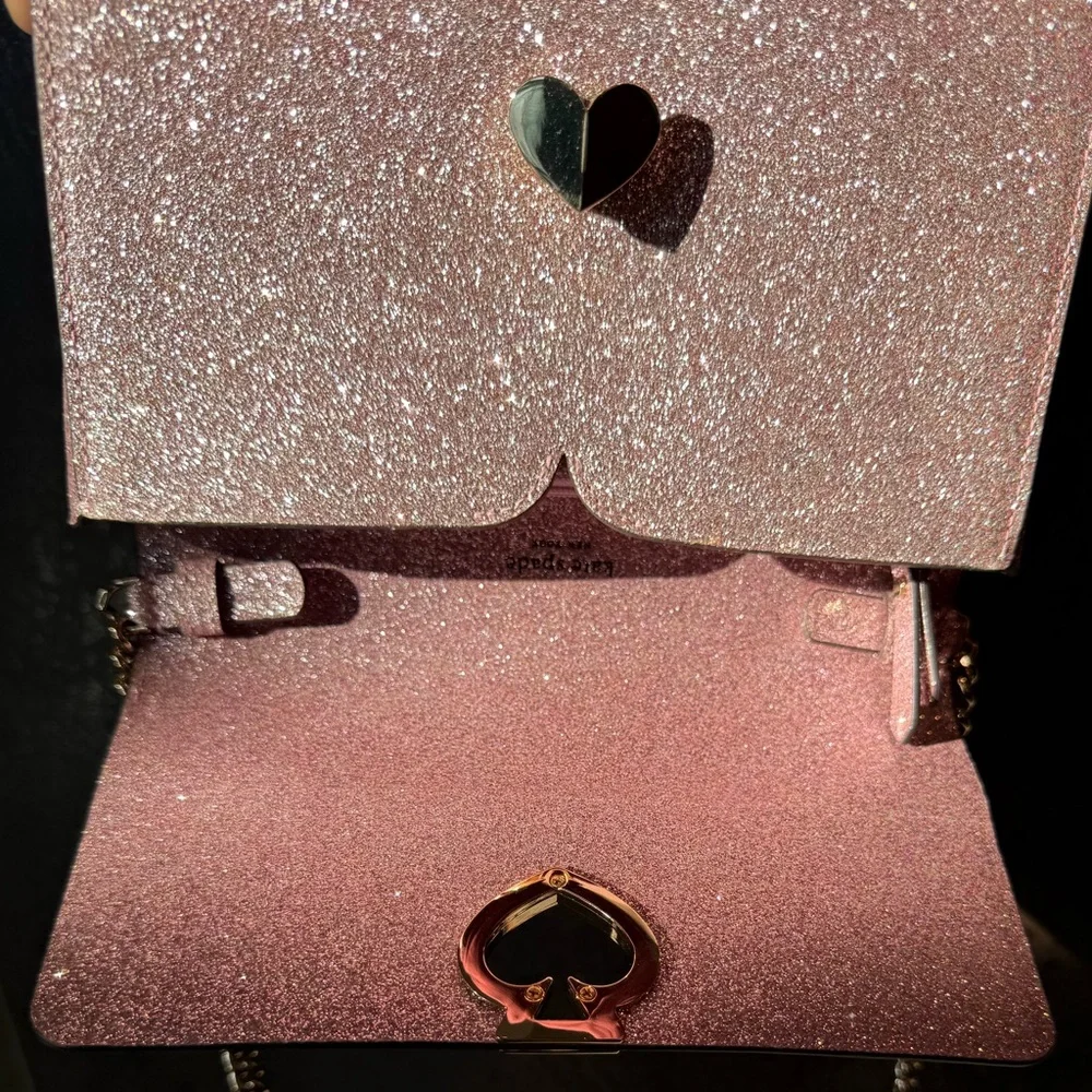Kate Spade Pink Glitter Shimmer Nicola Twistlock Crossbody Bag